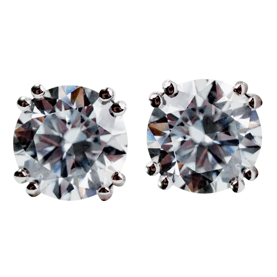 2 TCW 18K Gold Moissanite Earrings