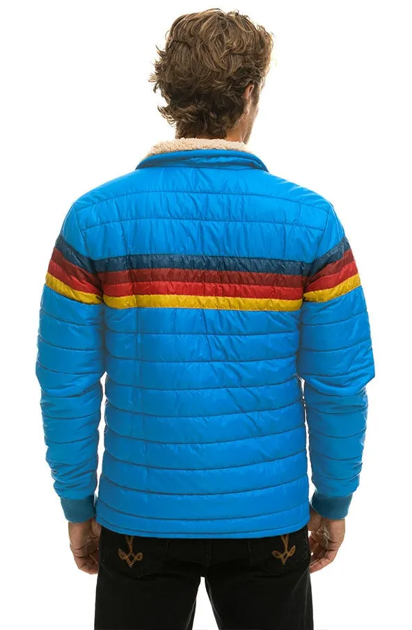 4 STRIPE RAINBOW SLEEVE JACKET  -  BLUE CINA