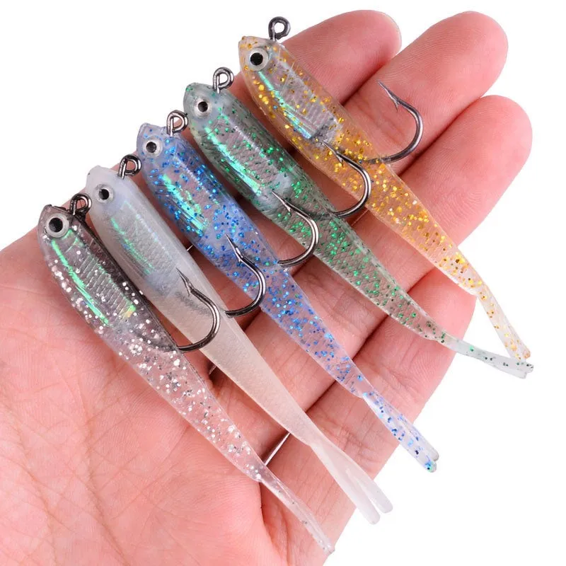 5pcs Premium Silicone Fishing Lures with Sharp Hooks for SaltwaterFreshwater