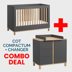 Altitude Graphite Cot, Compactum & Changer Bundle