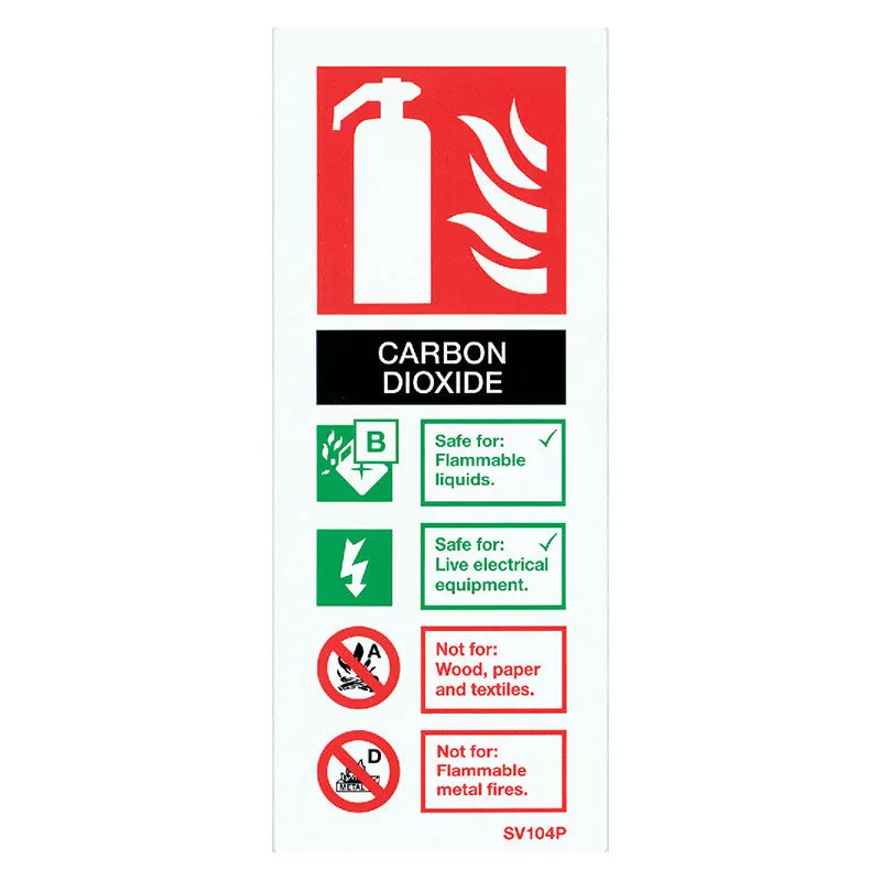 Co2 Extinguisher Self Adhesive ID Sign Portrait