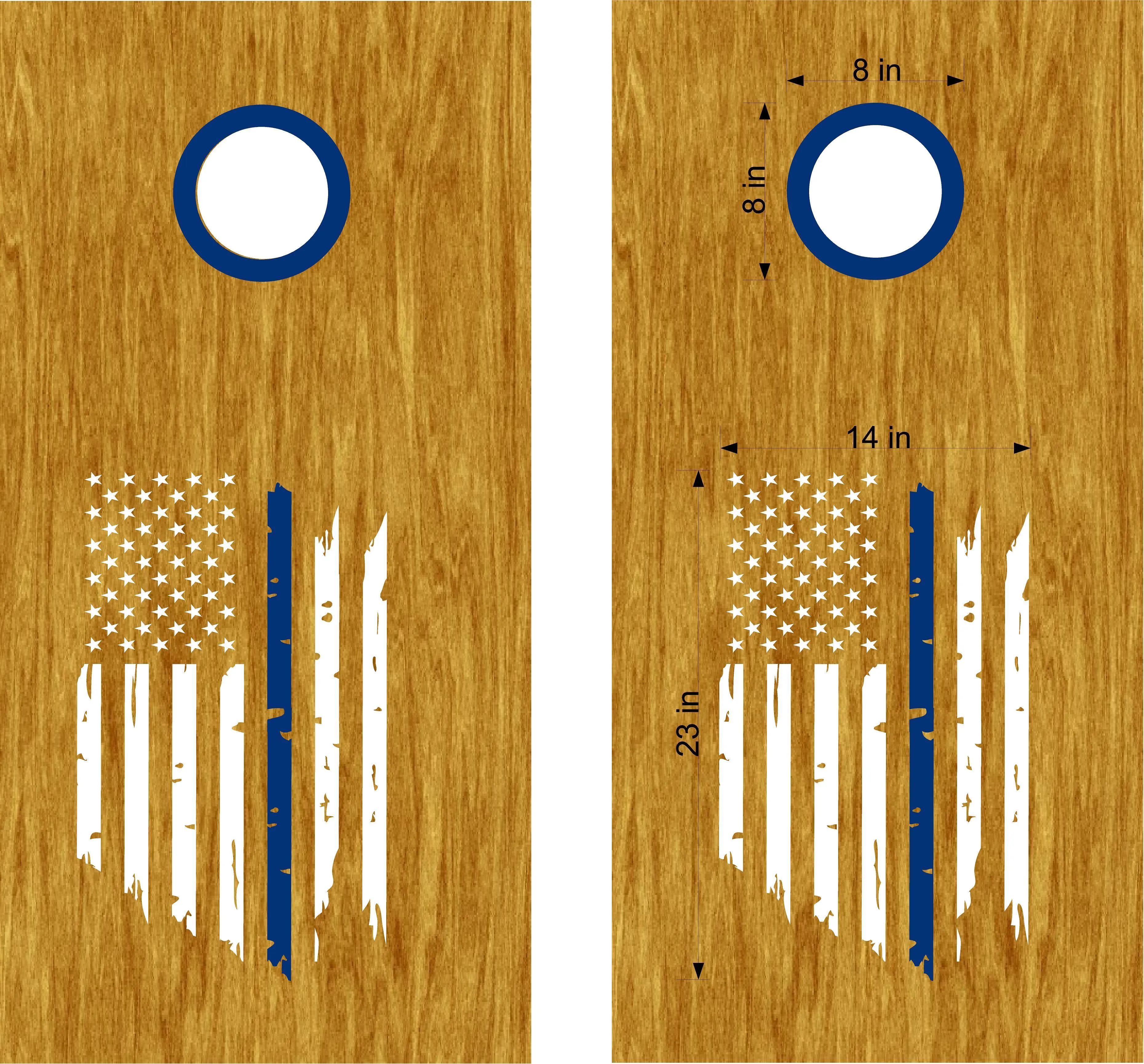 Cornhole Boards Decals Police Flag Sheriff Rescue FL04