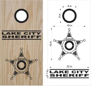 Cornhole Boards Decals Rescue Sheriff Badge Sticker