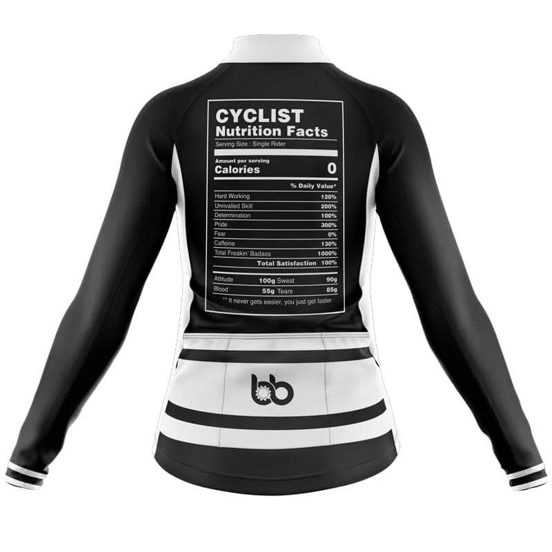 Cycling Nutrition Fact Long Sleeve Club Jersey (Black)