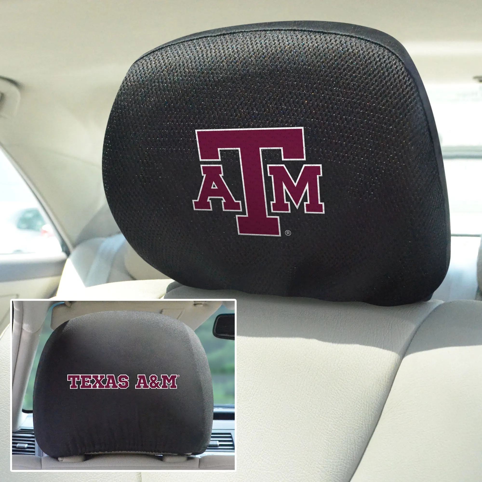 Fanmats Texas A&M Aggies Embroidered Head Rest Cover Set - 2 Pieces