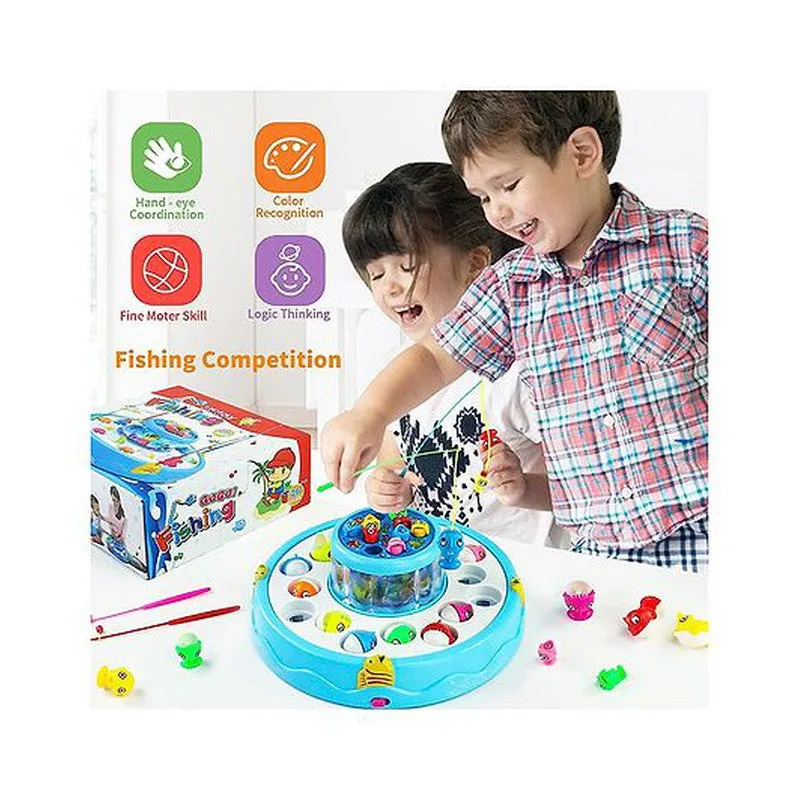 Fish Catching Game with 26 Fishes and 4 Pods with Music and Lights (Assorted Colour)