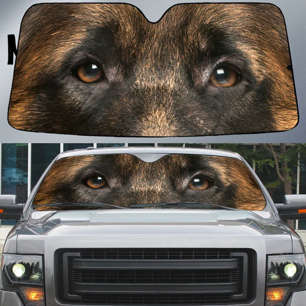 German Shepherd Eyes Beautiful Dog Eyes Car Sun Shade Cover Auto Windshield