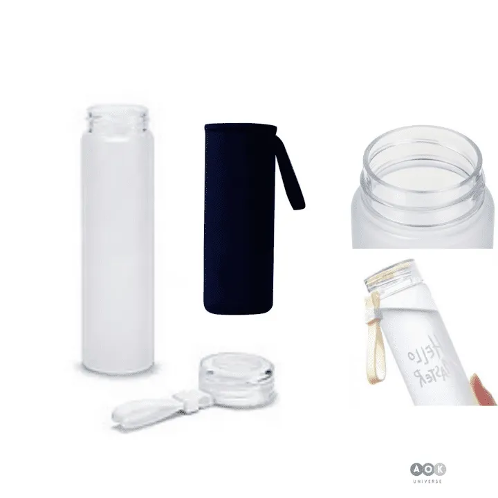 Glass Bottle 480ml, with LId & Cover