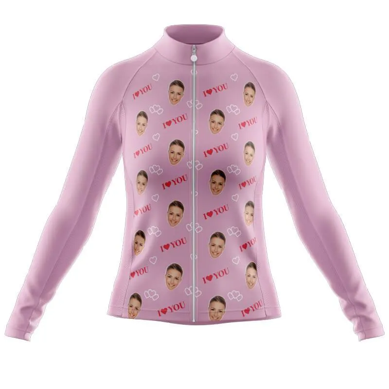 I love you Custom Face Thermal Club Jersey (Pink)