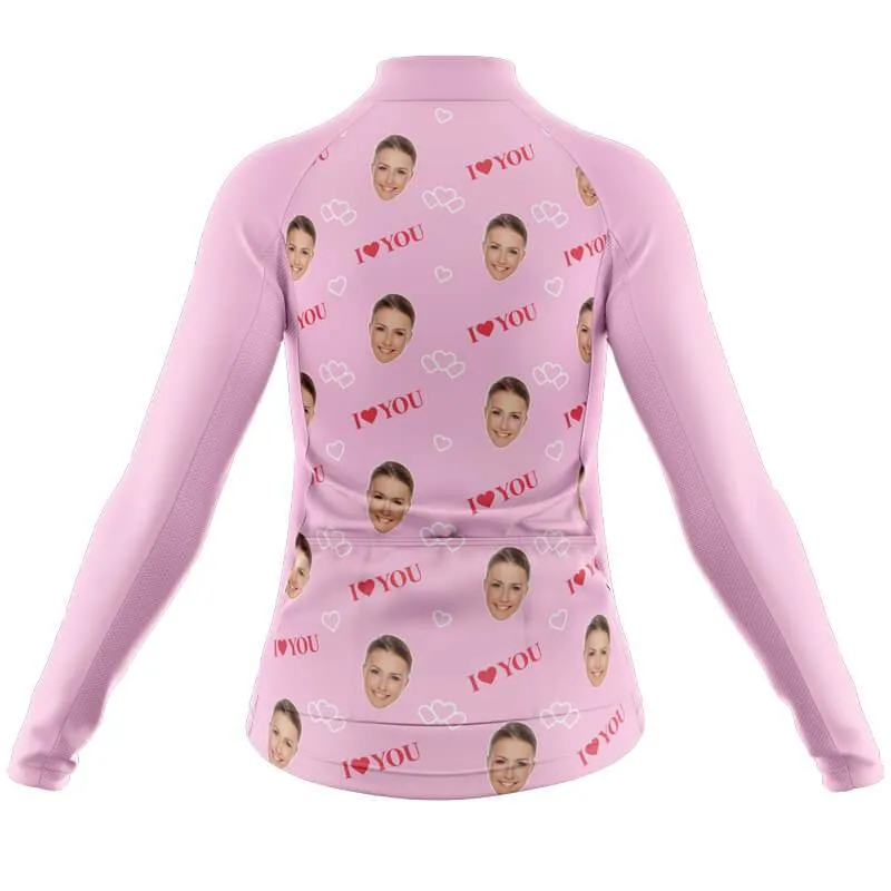 I love you Custom Face Thermal Club Jersey (Pink)