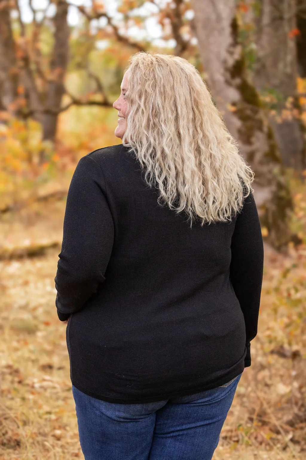 IN STOCK Harper Long Sleeve Henley - Black