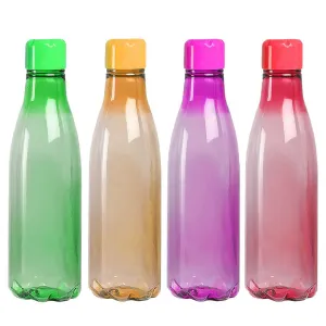 Kuber Industries PET Plastic Water Bottles 1000ml |Set of 4| Unbreakable Leak Proof Food Grade Plastic | for Kids & Adults | Refrigerator Plastic Bottle | Assorted