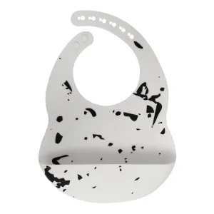 Kushies Soft Silicone Waterproof Bib with catch all pocket, White