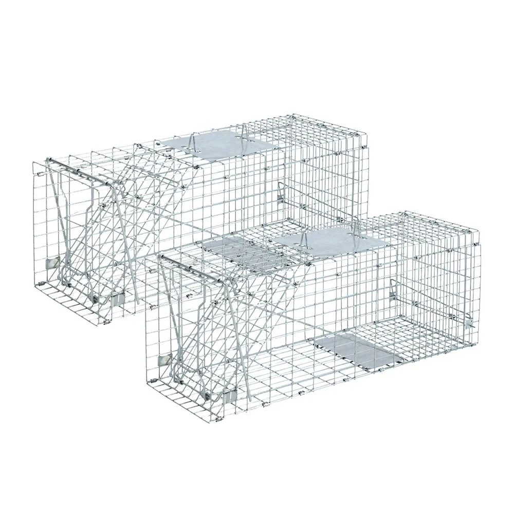 Large Collapsible Animal Trap Cage Set - 66x23cm, Gardeon