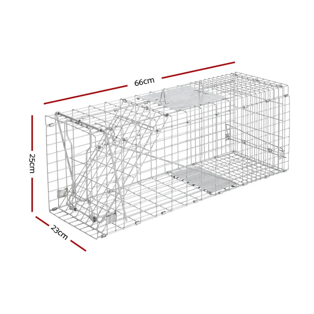 Large Collapsible Animal Trap Cage Set - 66x23cm, Gardeon