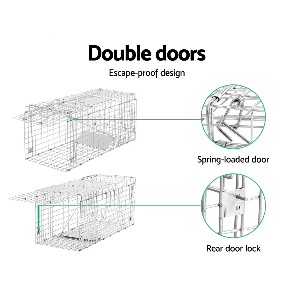 Large Collapsible Animal Trap Cage Set - 66x23cm, Gardeon