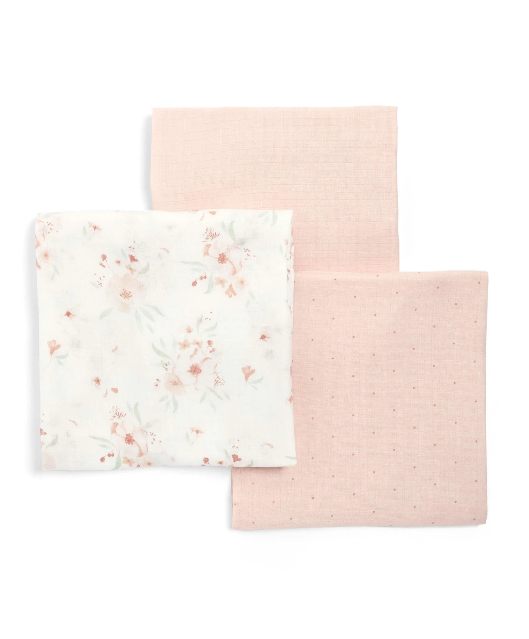 Large Floral Muslin Cloths - 3 Pack