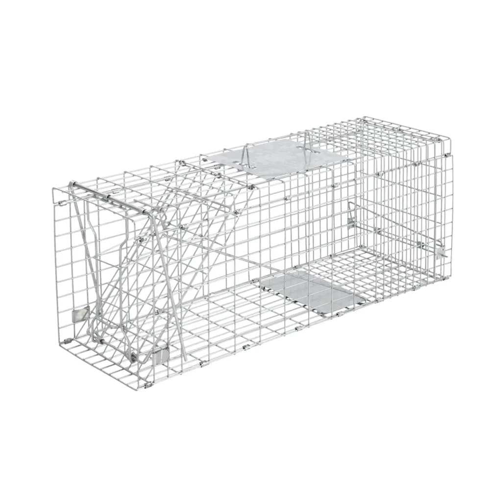 Large Galvanised Humane Animal Trap Cage 66x23cm - Gardeon