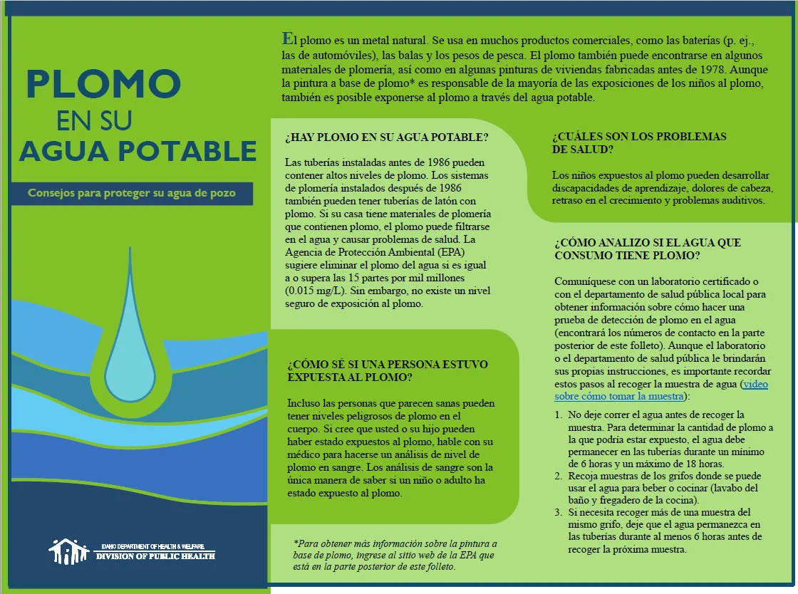 Lead In Your Drinking Water (Spanish) - Print Version