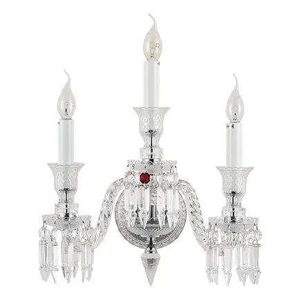 Luxury 3-Candle Crystal Wall Lamp