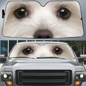 Maltese's Eyes Beautiful Dog Eyes Car Sun Shade Cover Auto Windshield