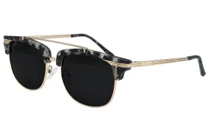 Matte Gray Tortoise Shell Gold - Jet Black Lens Polarized - Castaway