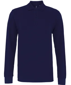 Navy - Men's classic fit long sleeved polo