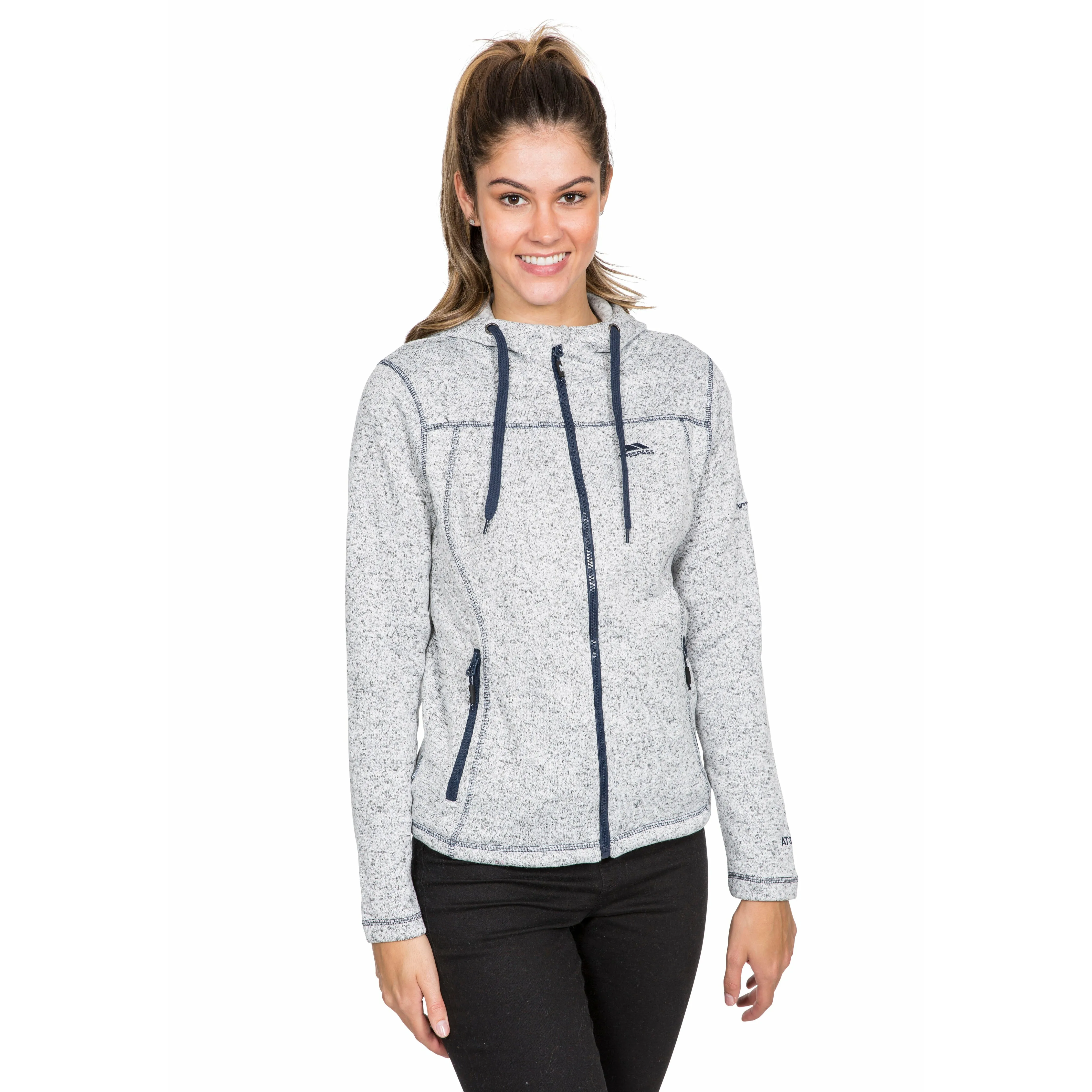 Odelia Womens Full Zip Fleece Hoodie - Ghost Navy Marl