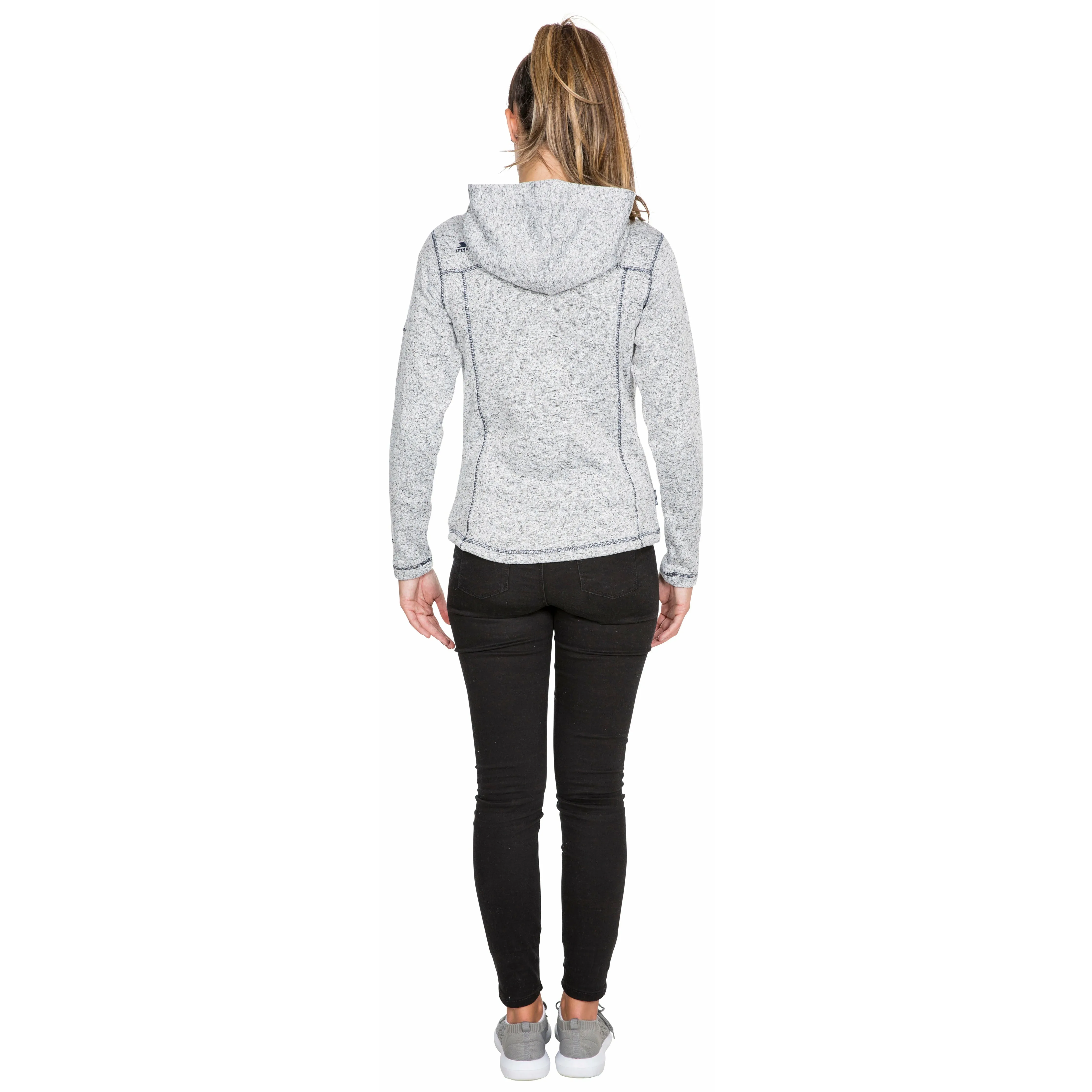 Odelia Womens Full Zip Fleece Hoodie - Ghost Navy Marl