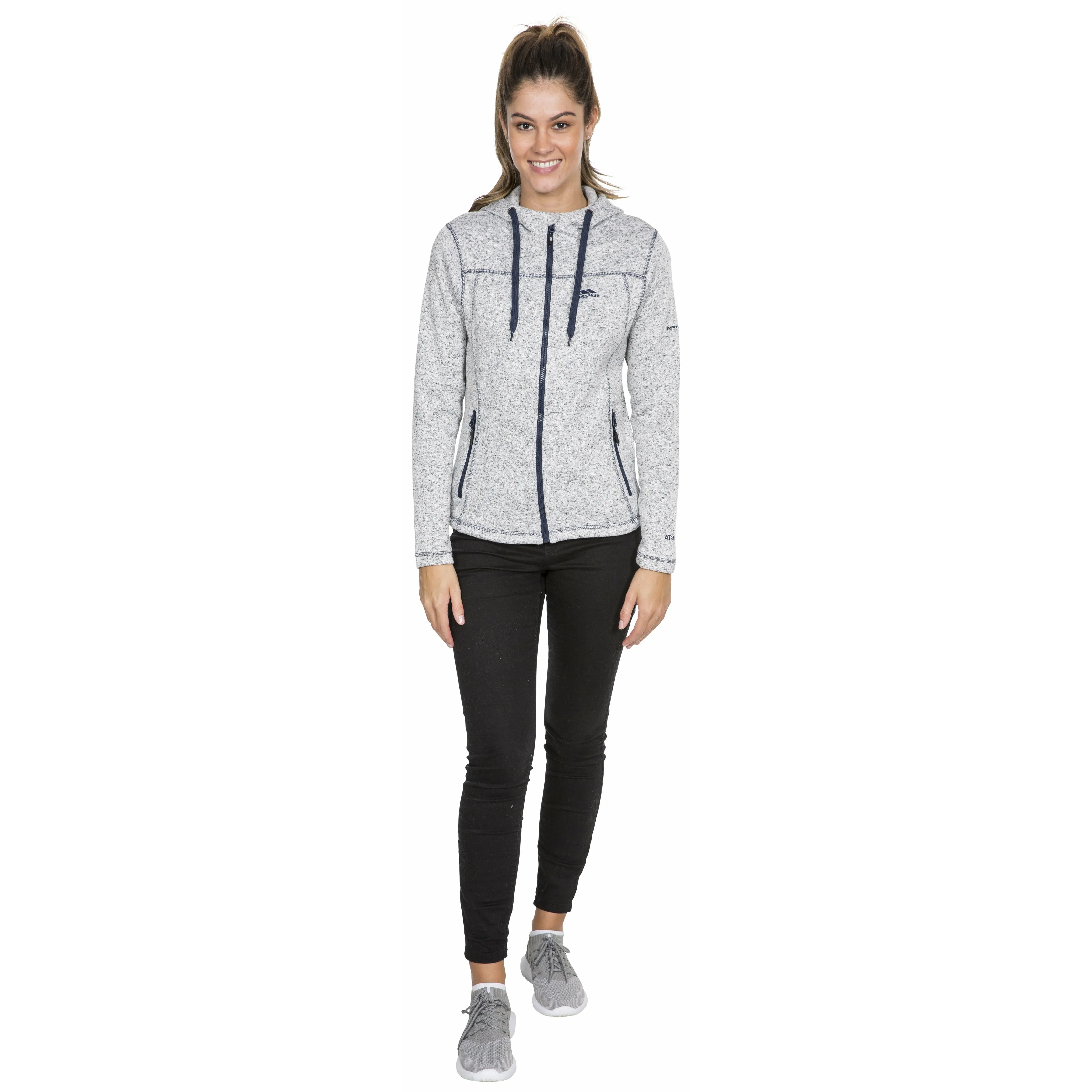 Odelia Womens Full Zip Fleece Hoodie - Ghost Navy Marl