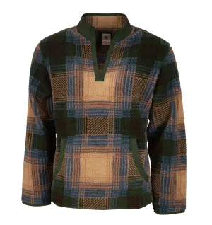 Ombre Plaid Zip Mock Sherpa Fleece - Tall