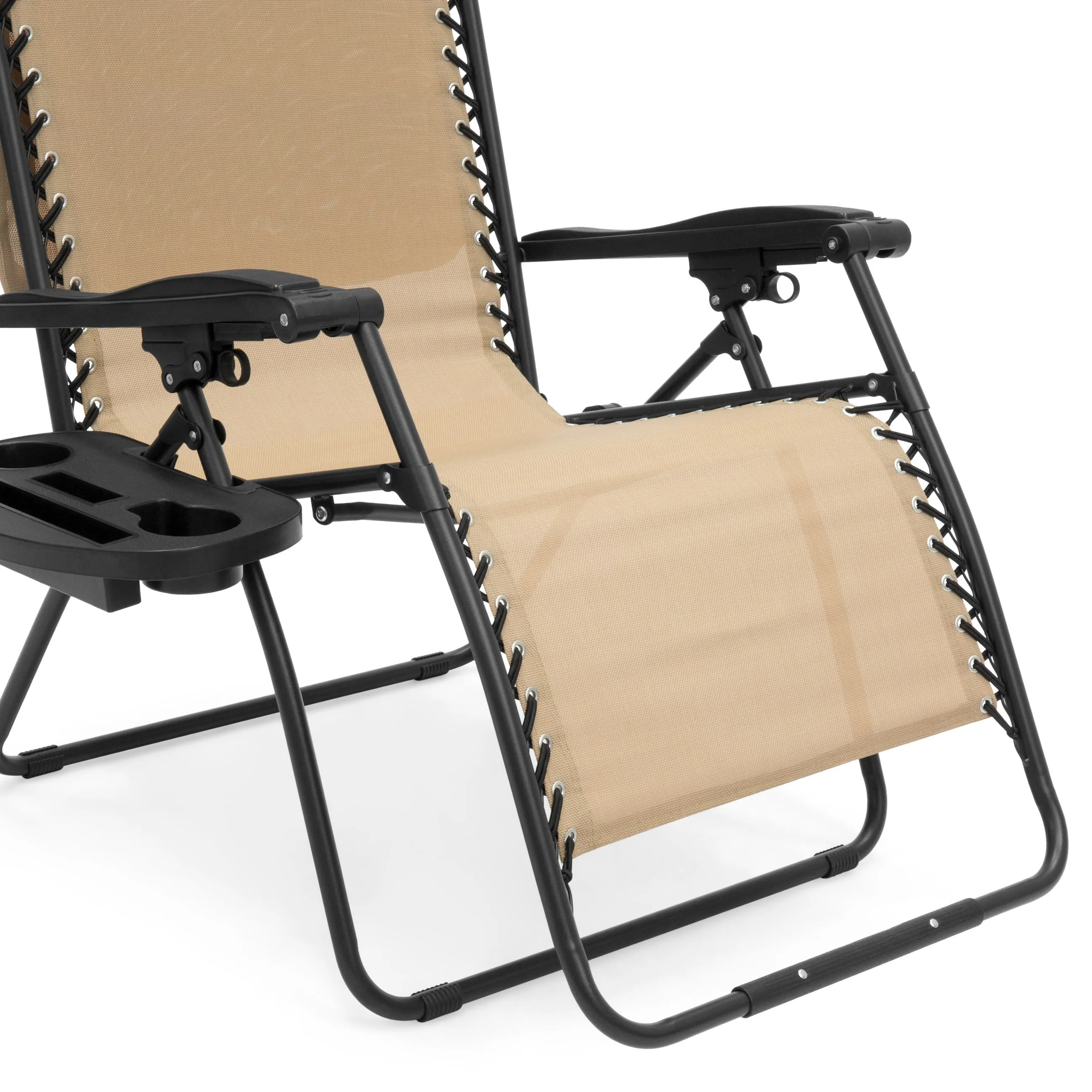 Oversized Zero Gravity Chair w/ Folding Canopy Shade Cup Holder