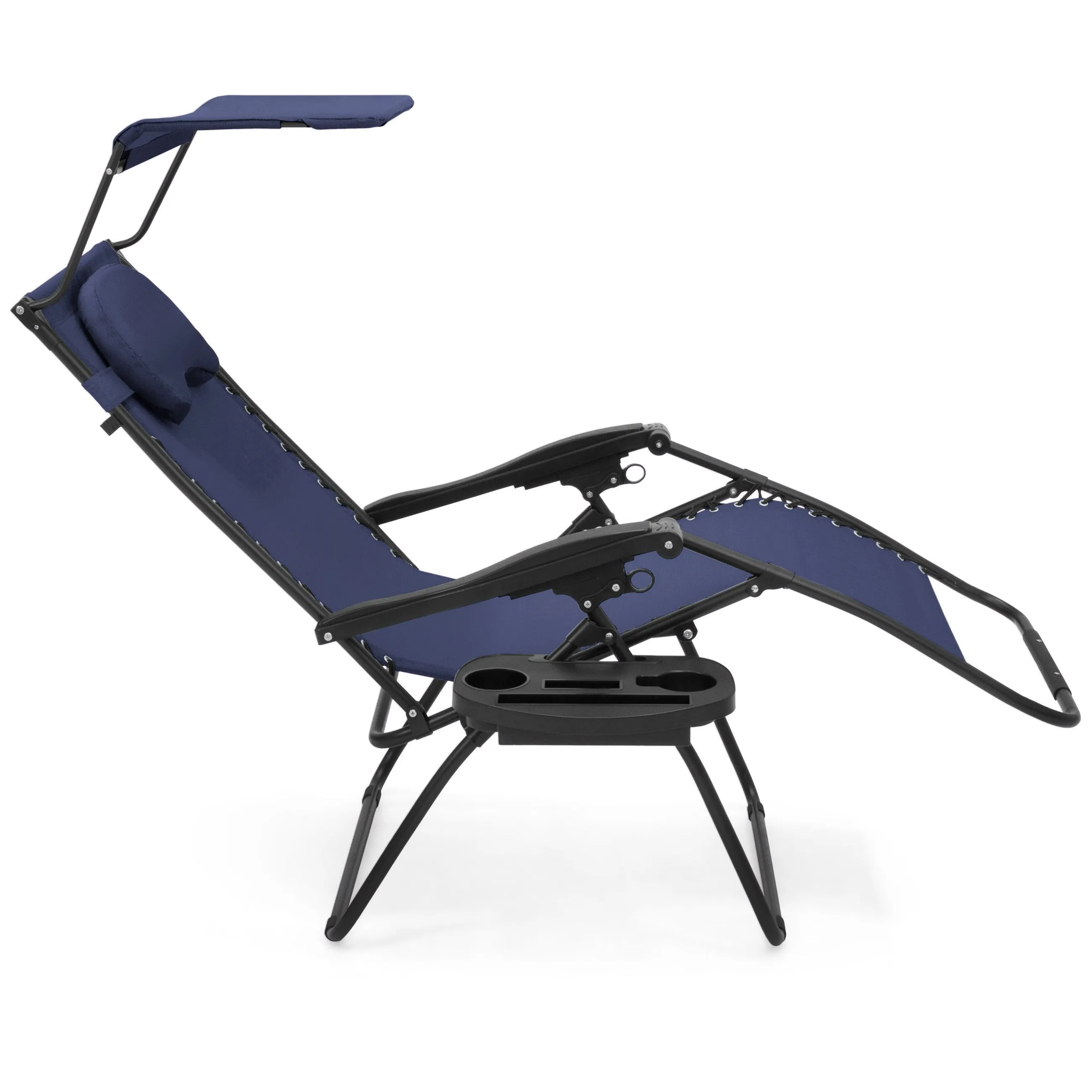 Oversized Zero Gravity Chair w/ Folding Canopy Shade Cup Holder