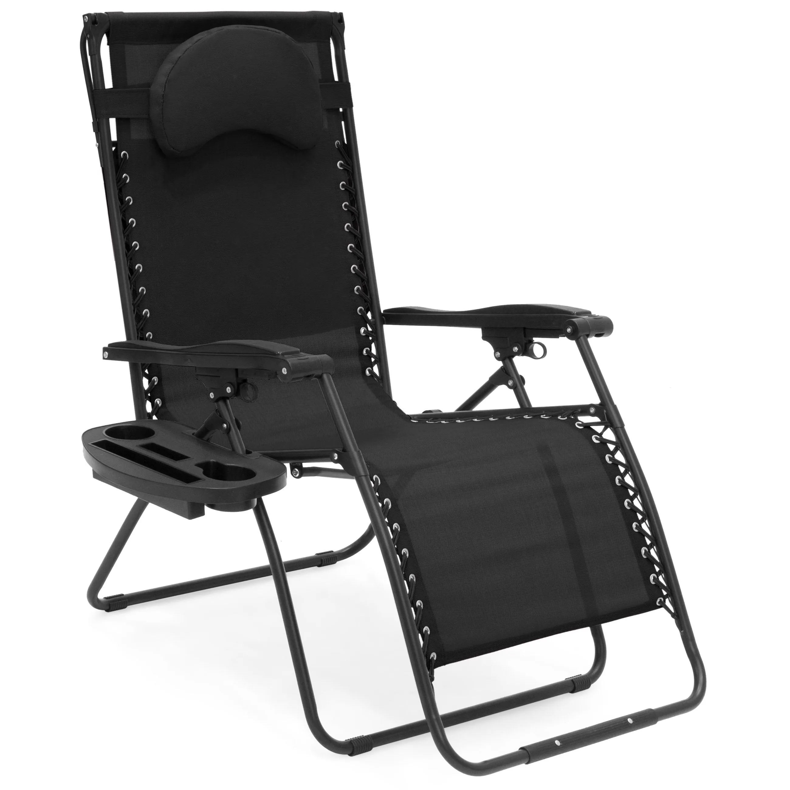 Oversized Zero Gravity Chair w/ Folding Canopy Shade Cup Holder