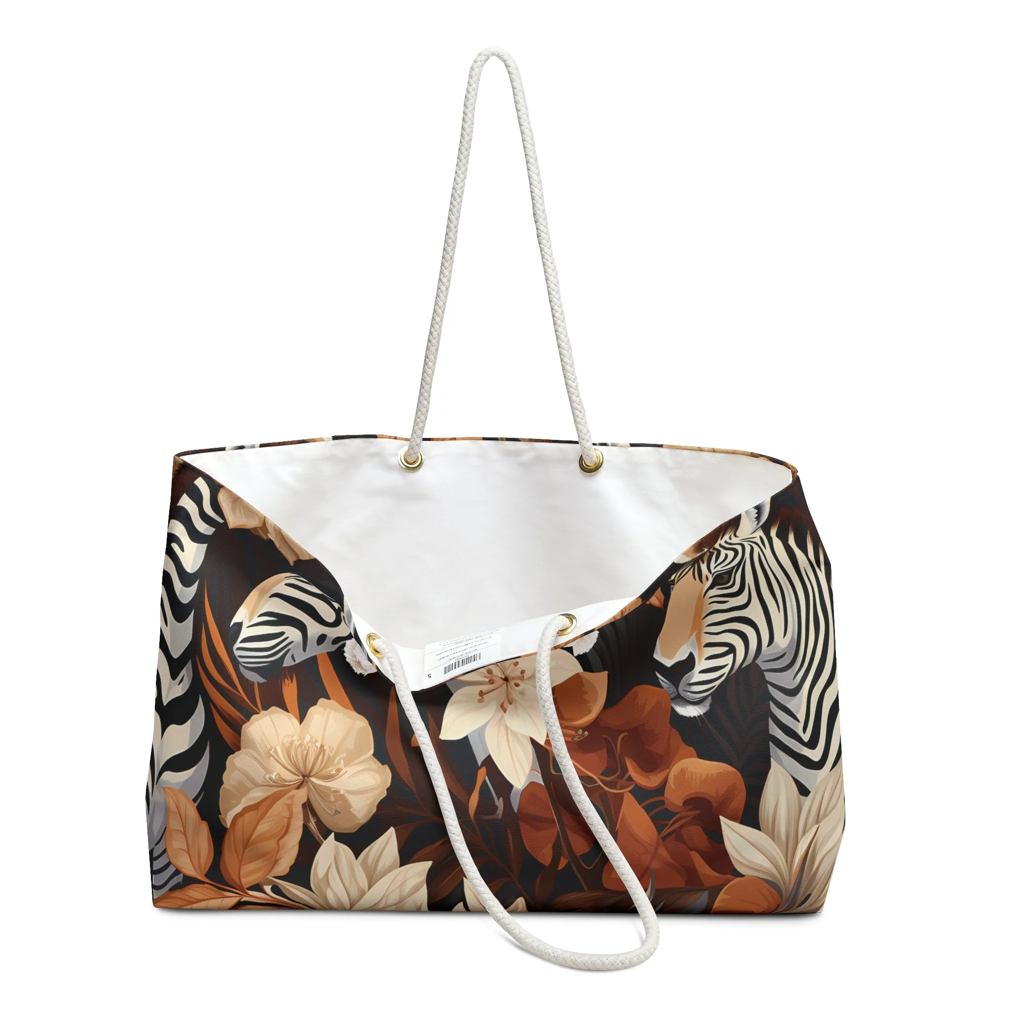 Personalised/Non-Personalised Weekender Bag, Wild Animals, Zebras, Large Weekender Bag, Beach Bag, Book Bag