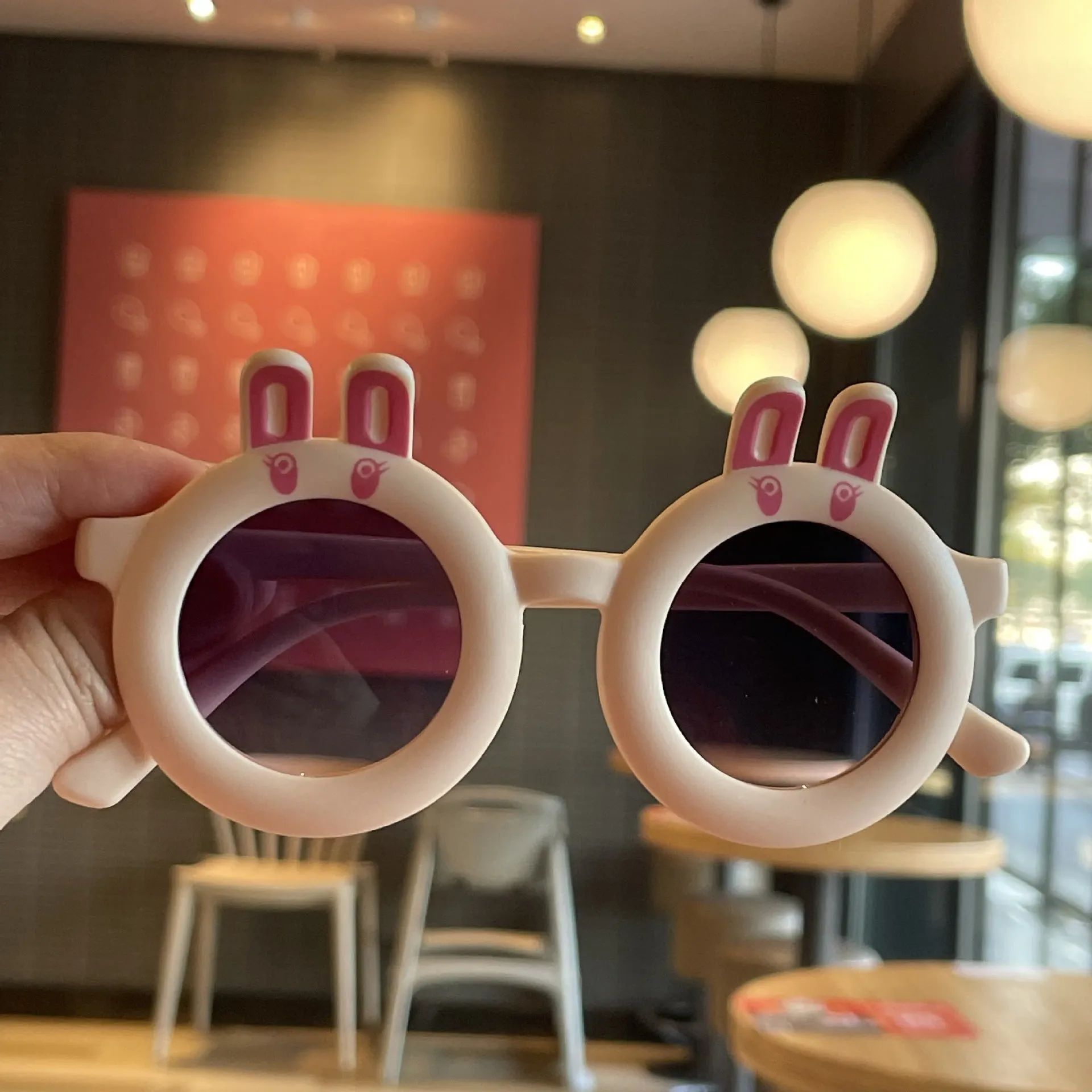 Rabbit ears cartoon sunglasses baby sunglasses cute girls photo glasses little bunny glasses candy color sunglasses