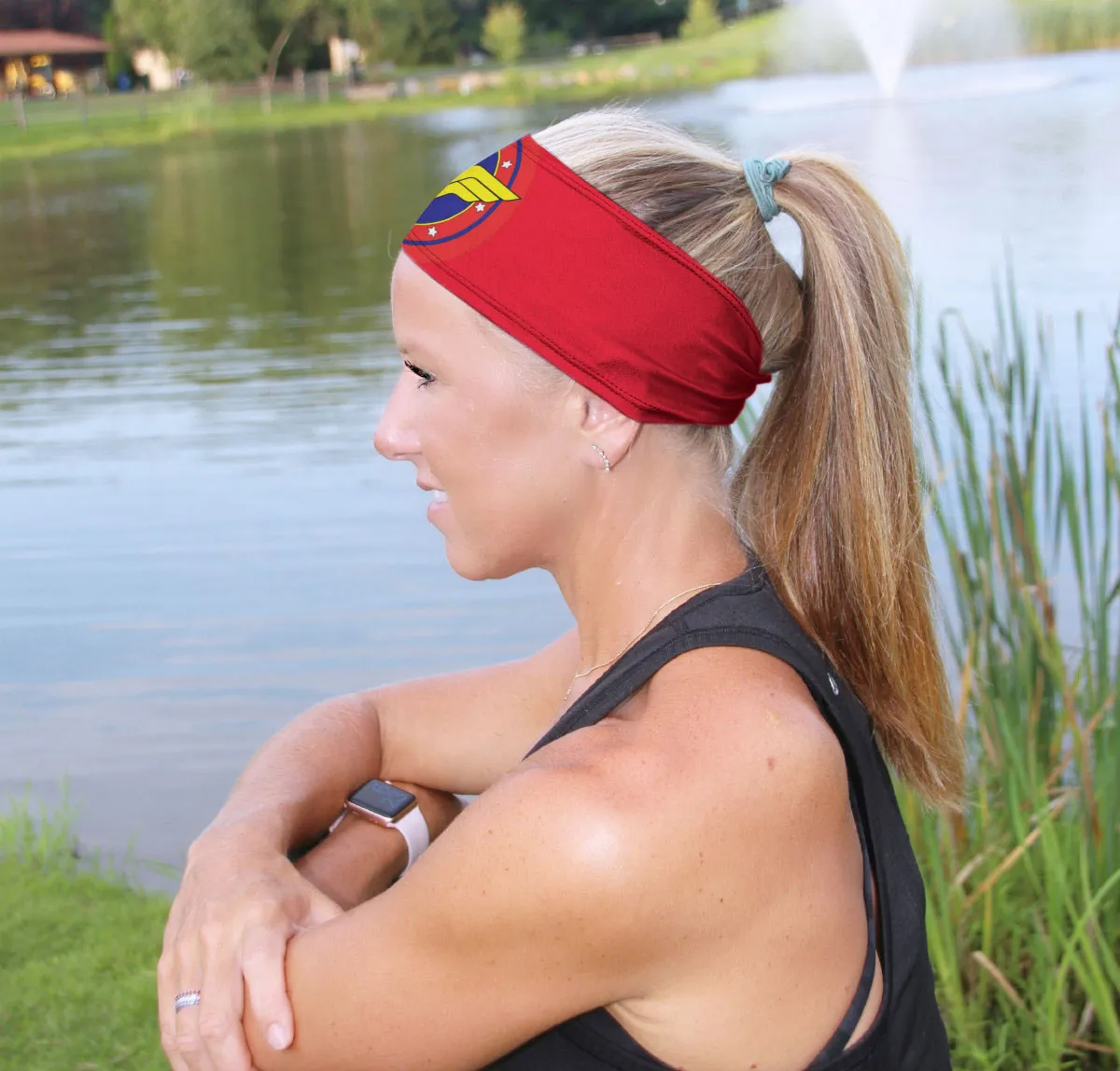 RAVEbandz The Pro - Wide Stretch Headband (WW - Red)