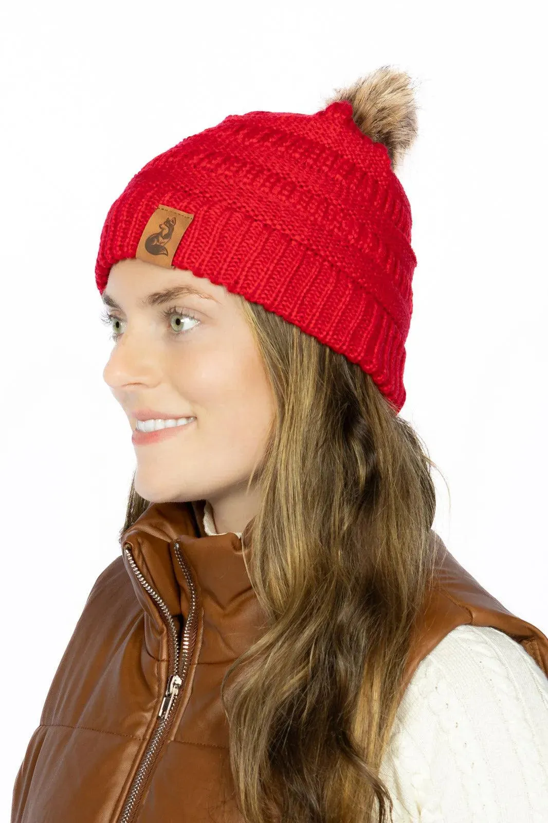 Scarlet Beanie with Pom & Waterproof Collar Matching Set