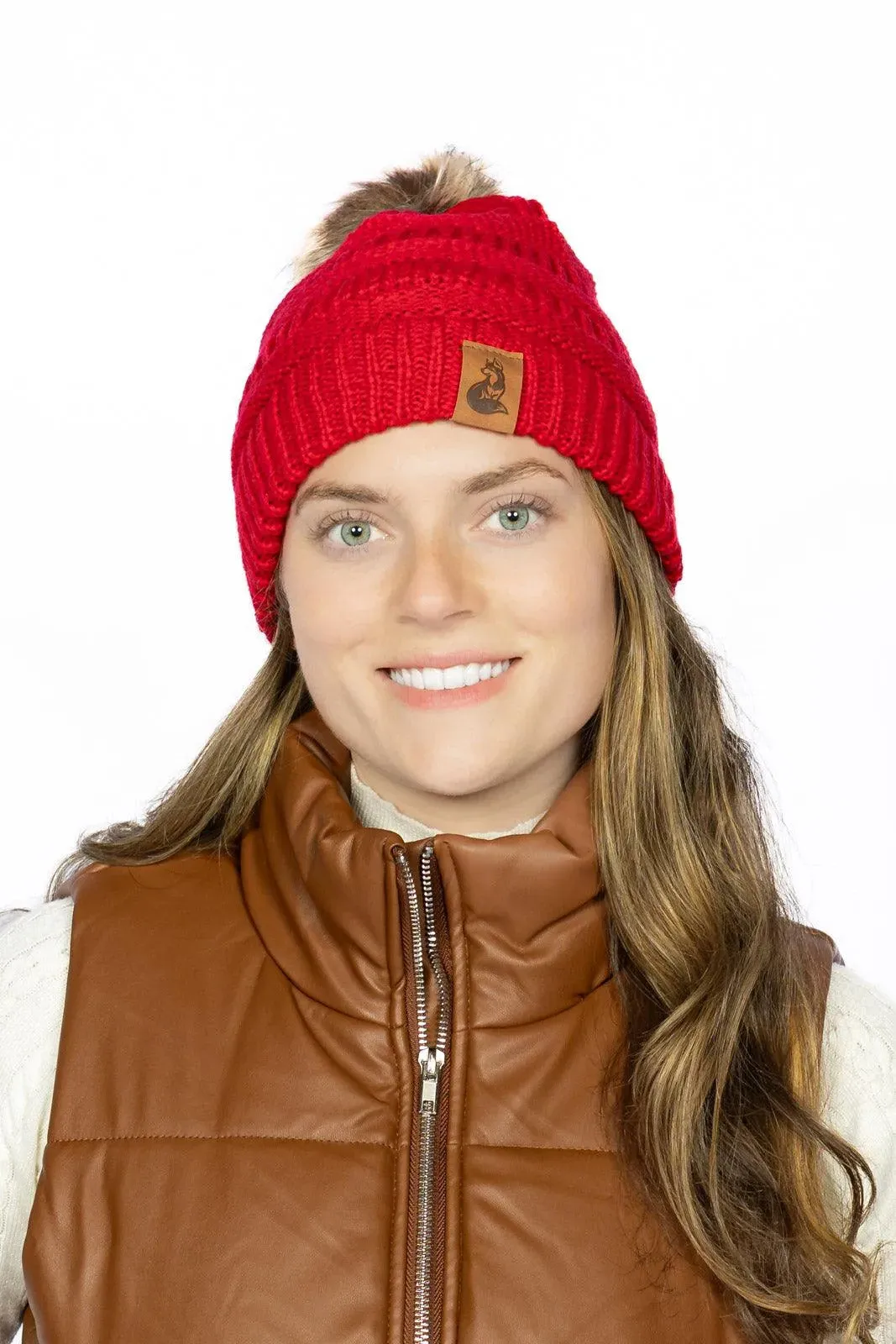 Scarlet Beanie with Pom & Waterproof Collar Matching Set