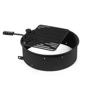 Scratch and Dent, 24" Steel Camp Fire Ring & Outdoor Cooking Grate