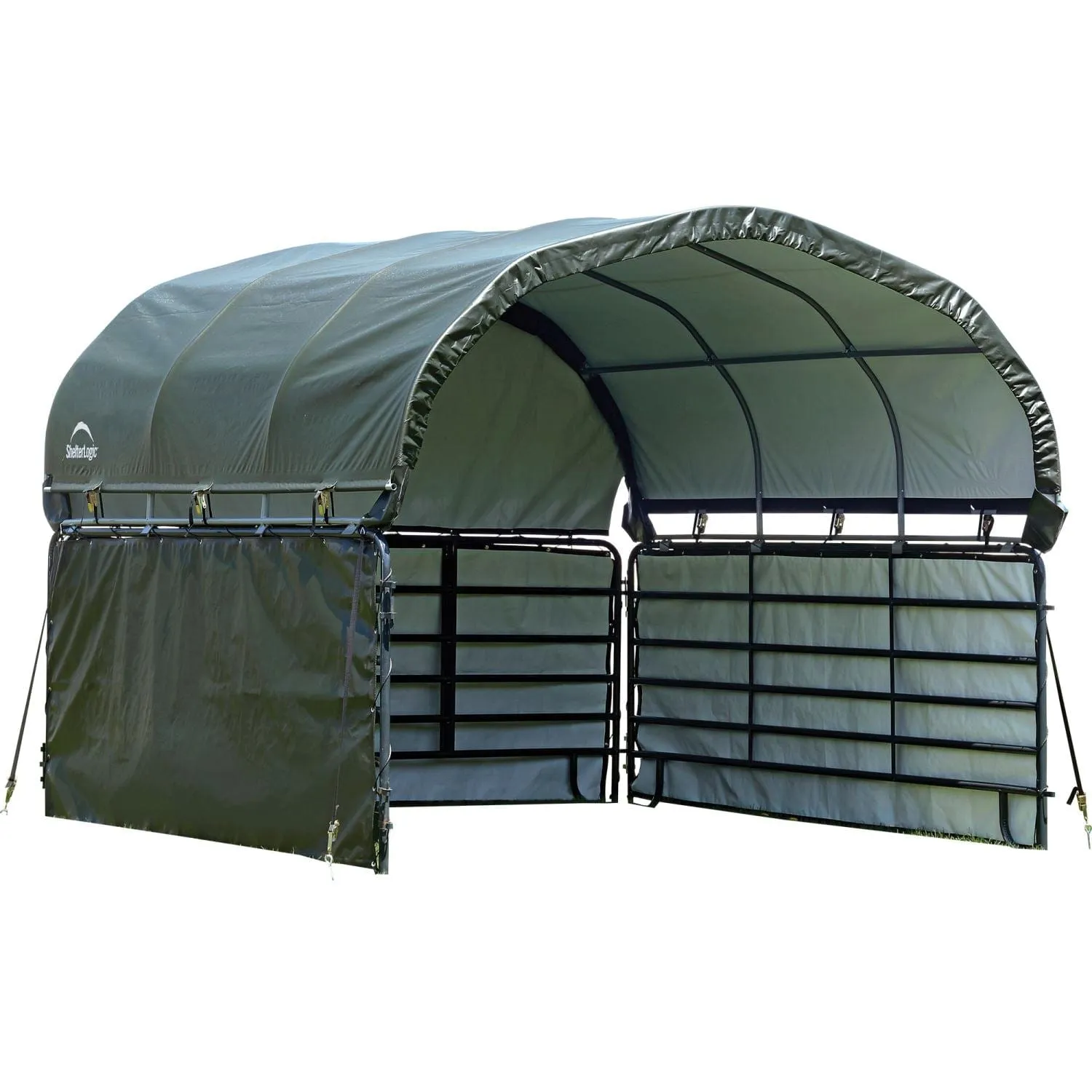 ShelterLogic | Enclosure Kit for Corral Shelter Livestock Shade 10' x 10' Green (Corral Shelter & Panels NOT Included)