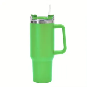 Stainless Steel Cup with Handle and Lid Straw