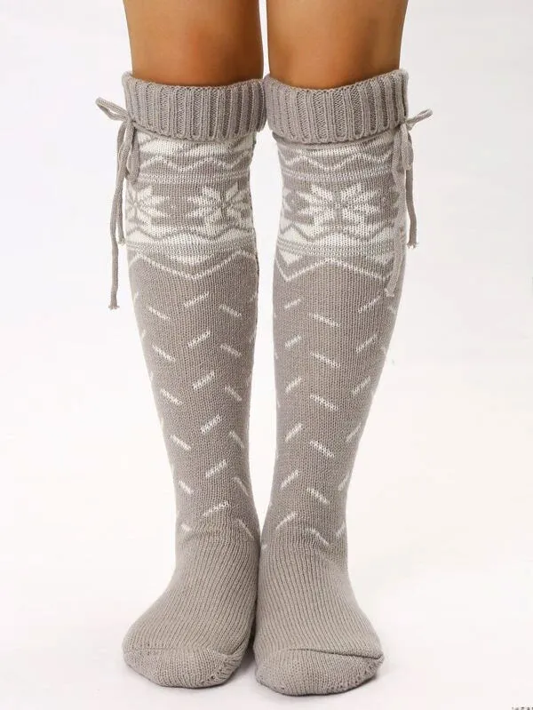 Winter Warmer Patterned Knee Socks